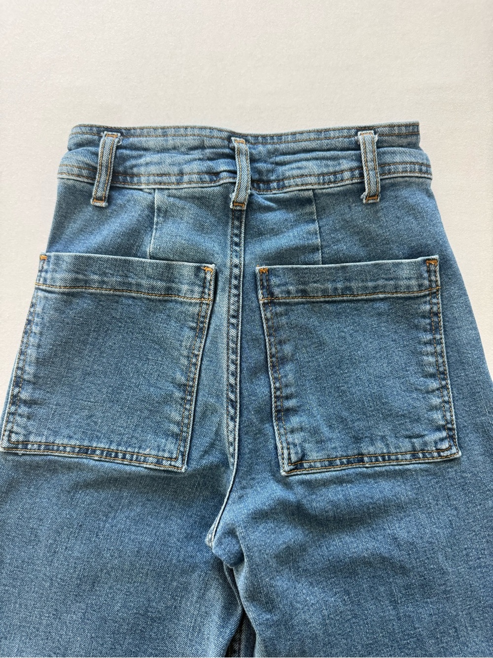 Zara The Marine High Rise Wide Straight Leg Stretchy Jeans | Size 0
